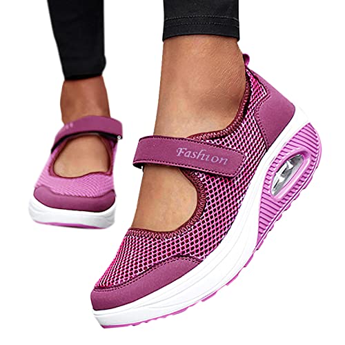 Orthopädische Schuhe Damen Air Cushion Diabetiker Schuhe Slip-On Mit Luftkissen Wmshoe Laufschuhe Walkingschuhe Turnschuhe Slipper Plateau rutschfest Mit Fussbett Hausschuhe Sneaker Sportschuhe von Luadnysin