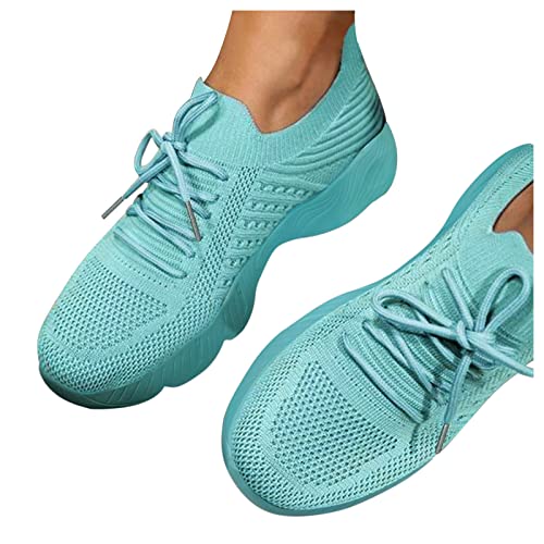 Schuhe Damen Sommer Elegant Sommerschuhe Walkingschuhe Sneaker Sport Weiss Flache Joggingschuhe Plateau Bequeme Leichte Laufschuhe Turnschuhe Frauen rutschfest Atmungsaktive Sportschuhe von Luadnysin