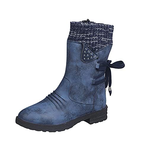 Winterreitstiefel Damen Gefüttert Warme Bequeme Stiefeletten Schneeboots Plateau Wasserdicht Stiefel Winterboots Winter Herbst Schneestiefel Winterschuhe Boots Thermostiefel Damenstiefeletten von Luadnysin