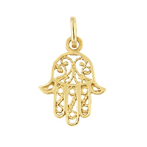 Lucchetta - Hamsa Fatima Hand 14kt 585 Gelbgold-Anhänger ohne Kette von forme di Lucchetta