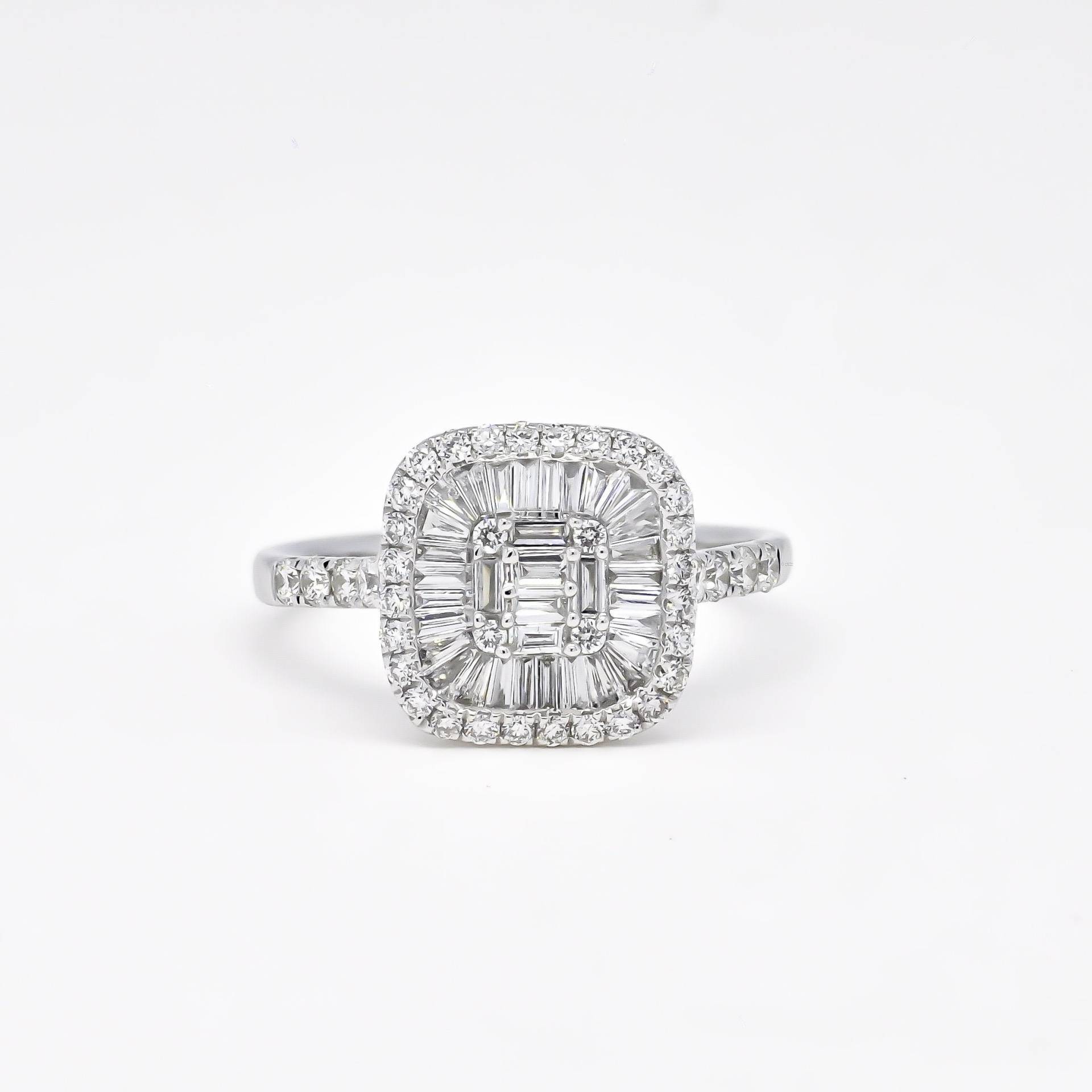 Natürlicher Diamant Ring/18Kt Weißgold Moderner Ring, Zierlicher Starburst von LuceeDiamonds