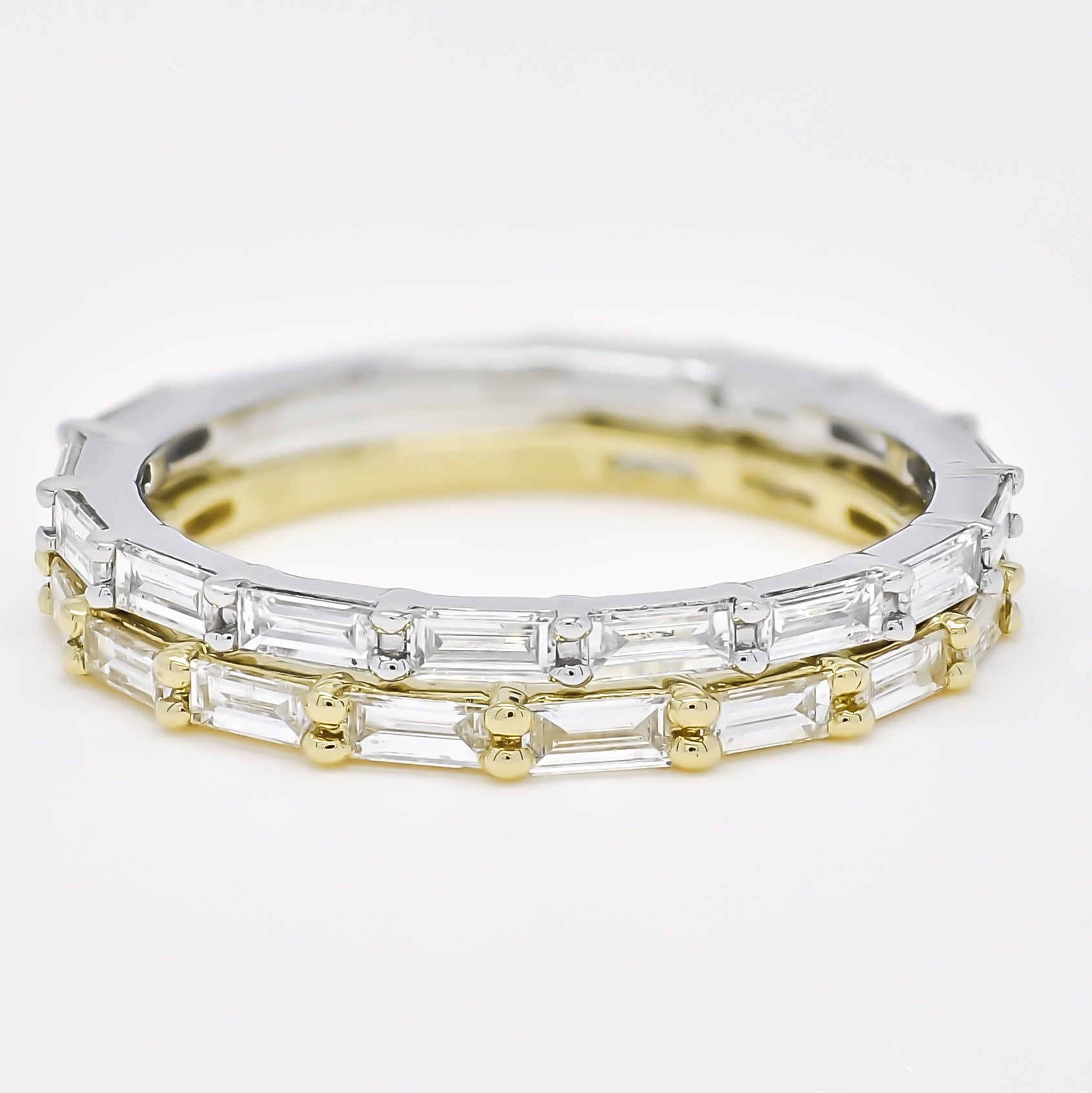 Natürliches Diamant Band, 18Kt Gold Baguette Diamanten Modernes Eternity Geschenk Für Sie von LuceeDiamonds