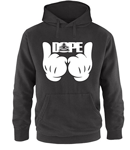 Luckja Herren Hoodie Dope Finger Schwarz-Weiß Größe L von Luckja