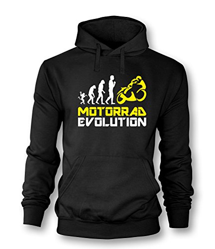 Luckja Motorrad Evolution Herren Hoodie Schwarz-Neongelb Grösse XL von Luckja