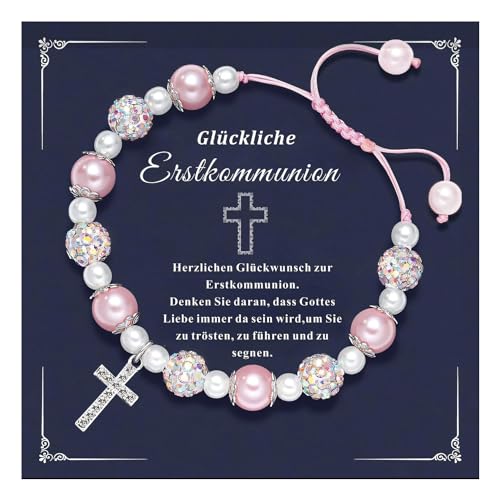 Lucktao Kommunion Geschenke Für Mädchen,Erstkommunion Geschenke mädchen,Kreuz-Armband,Taufgeschenke Für Mädchen,Christliche Geschenke,Konfirmation Geschenk Mädchen,Geschenk Kommunion Mädchen von Lucktao