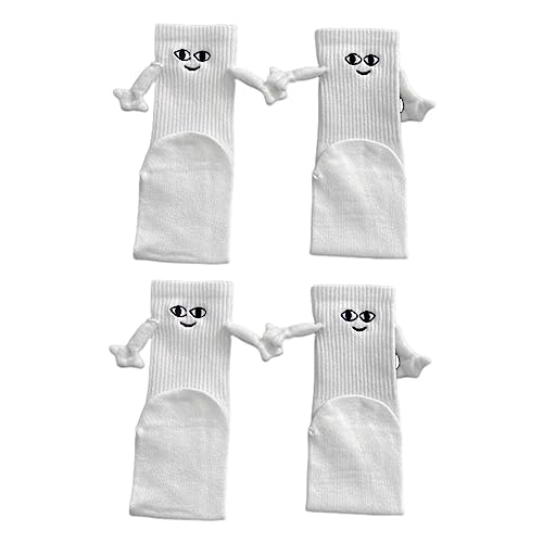 2 Paar Funny Magnetic Suction 3D Doll Couple Socks, Funny Socks Für Mädchen Und Frauen, Lustige Unisex-Socken, Magnetische Saug-Paar-Socken, Paar-Geschenke Für Damen Und Herren, 3D-Hand-Paar-Socken von Luckxing