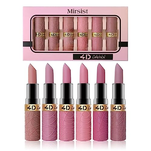 Lippenstift-Sets für Frauen - Rotes Antihaft-Lippenstift-Make-up-Set | Samt-Lippenstifte in 6 Farben, Antihaft-Lippenstift-Make-up, Lippen-Make-up-Sets, roter Lippenstift für natürliches Luckxing von Luckxing