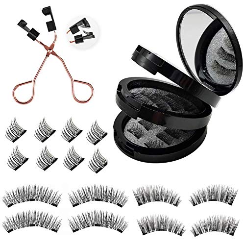 Luckxing 3D Magnetische künstliche Wimpern Kit – Wiederverwendbare weiche magnetische Wimpern ohne Eyeliner – Künstliche Wimpern Sets Pack mit Clip Beauty Tool Zubehör von Luckxing