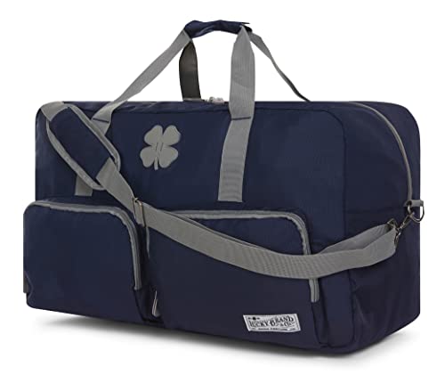 Lucky Travel Duffel Bags, Turnbeutel, Reisetasche & Große Seesack für Herren, Faltbare Übernachtung Weekender Taschen für Damen & Herren mit Verstellbarem Schultergurt, Anthrazit, Marineblau, 115L, von Lucky Brand