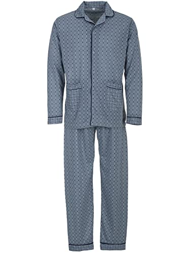 LUCKY Herren Pyjama Set Shirt und Hose Schlafanzug Langarm Knöpfe Schlafshirt (as3, Alpha, m, Regular, Regular, Grau) von Lucky