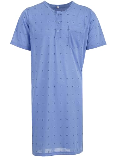 Lucky Herren Nachthemd Kurzarm Raute Punkt Tasche Schlafshirt Knöpfe Brusttasche, Farbe:hellblau, Größe:L Lucky Herren Nachthemd Kurzarm Raute Punkt Tasche Schlafshirt Knöpfe Brusttasche, Farbe:hellblau, Größe:L von Lucky