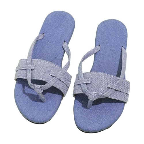 Frauen Flip Flops Weichen Sohlen Zehentrenner Sommer Elegant Damen Offene Zeh Pantoffeln Leichte Freizeit Rutschfeste Strand Schuhe Elegant Coole Hausschuhe Casual Riemchensandalen Schlappen von Luckywaqng