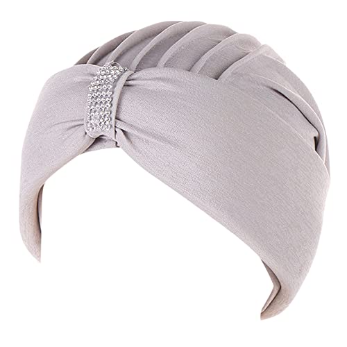 Laufstirnband Damen Zopf Ethnische böhmische Strass-Haar-Abdeckung, Turban-Kopfbedeckung, Turban-Kappe für Frauen, --Hut-Kappe Laufzubehör Damen von Luckywaqng