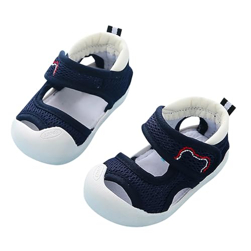 Luckywaqng Baby Sandalen Größe 18 Baby-Lauflernschuhe für Damen und Herren, rutschfest, atmungsaktiv, für, 1–3, 6 Monate, Schuhe mit weicher Sohle, mehrere Farben optional Schuhe (Navy, 0-3 Months) von Luckywaqng