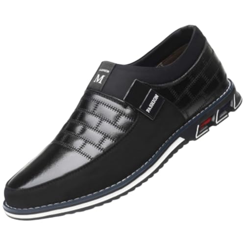 Luckywaqng Herren Business Schuhe Schwarz Klassische, seitliche Schnalle, formell, modern, geschäftlich, lässig, bequem, formelle Herrenschuhe aus, lässige Herrenschuhe aus 1969 Herren (Black, 39) von Luckywaqng