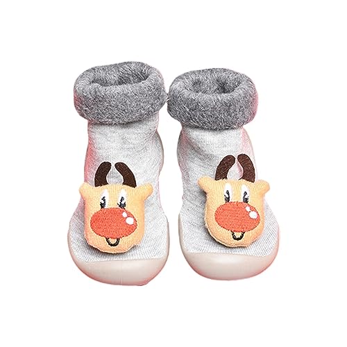 Luckywaqng Jungs Kleidung Baby Weihnachten Kleinkind Socken und Schuhe Cartoon Muster Baby Mädchen Schuhe und Socken für 0 bis 3 Kleinkind Schuhe Junge (White, 26.5 Toddler) von Luckywaqng