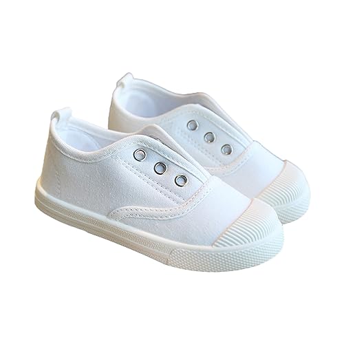 Luckywaqng Kinder-Segeltuchschuhe, atmungsaktive - und Mädchenschuhe, Indoor-Kinderschuhe, Kleinkindschuhe Junge Sneaker 25 (White, 23 Infant) von Luckywaqng