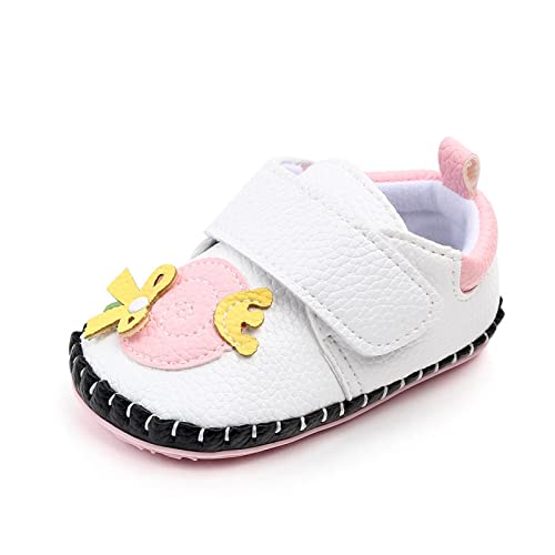 Luckywaqng Kleinkind Mädchen Baby Neugeborenen Sommer Turnschuhe Nette Candy Design Wanderschuhe Casual Flache Klebrige Riemen Schuhe Babyschuhe Winter (White, 19 Infant) von Luckywaqng