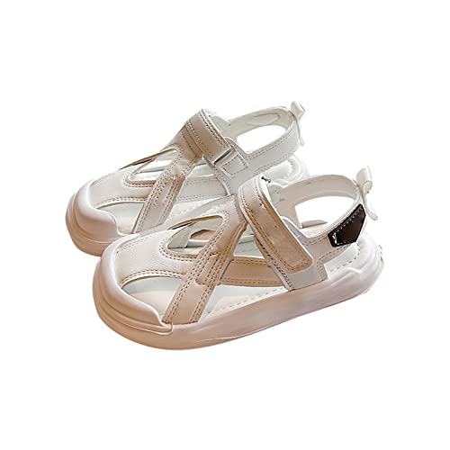 Luckywaqng Mädchen Sport Sandalen Sommer Kinder Zehen Outdoor Sandalen Sportliche Wasserschuhe Sandalen Kind Pool Strand Sandalen Schnell Trocknende Slip Super Fit Sandale (White, 24 Toddler) von Luckywaqng