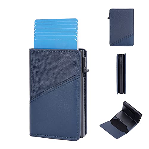 Luckywaqng Minimalistische Brieftasche mit Kartenhalter Kleine modische Geldbörse mit Kartenschnallen und Reißverschluss Geldbörsen Herren Hochformat (Blue, One Size) von Luckywaqng