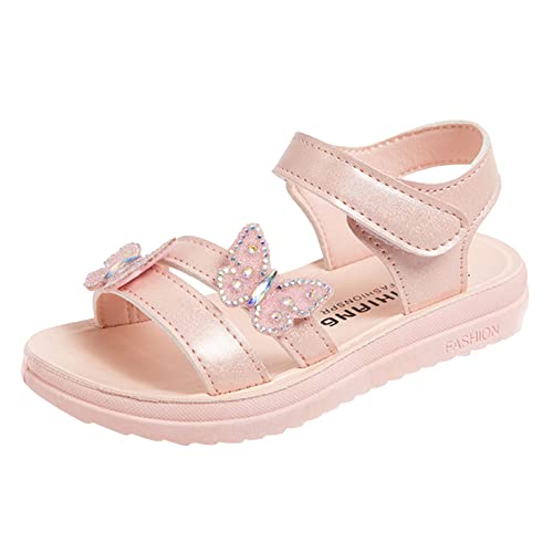 Luckywaqng Sandalen Herren Kinder beschuht Sommer-Schmetterlings-Sandalen mit -Art- und Weisekleinem Mädchen-weicher unterer Prinzessin-Sandelholz Kinder 29 (Pink, 29.5 Little Child) von Luckywaqng