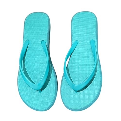 Luckywaqng Schuhe Boots Damen Flip-Flops für Damen, rutschfest, für den Sommer, für den Strand, schwarze Flip-Flops mit Stollen S Damenschuhe (Blue, M) von Luckywaqng