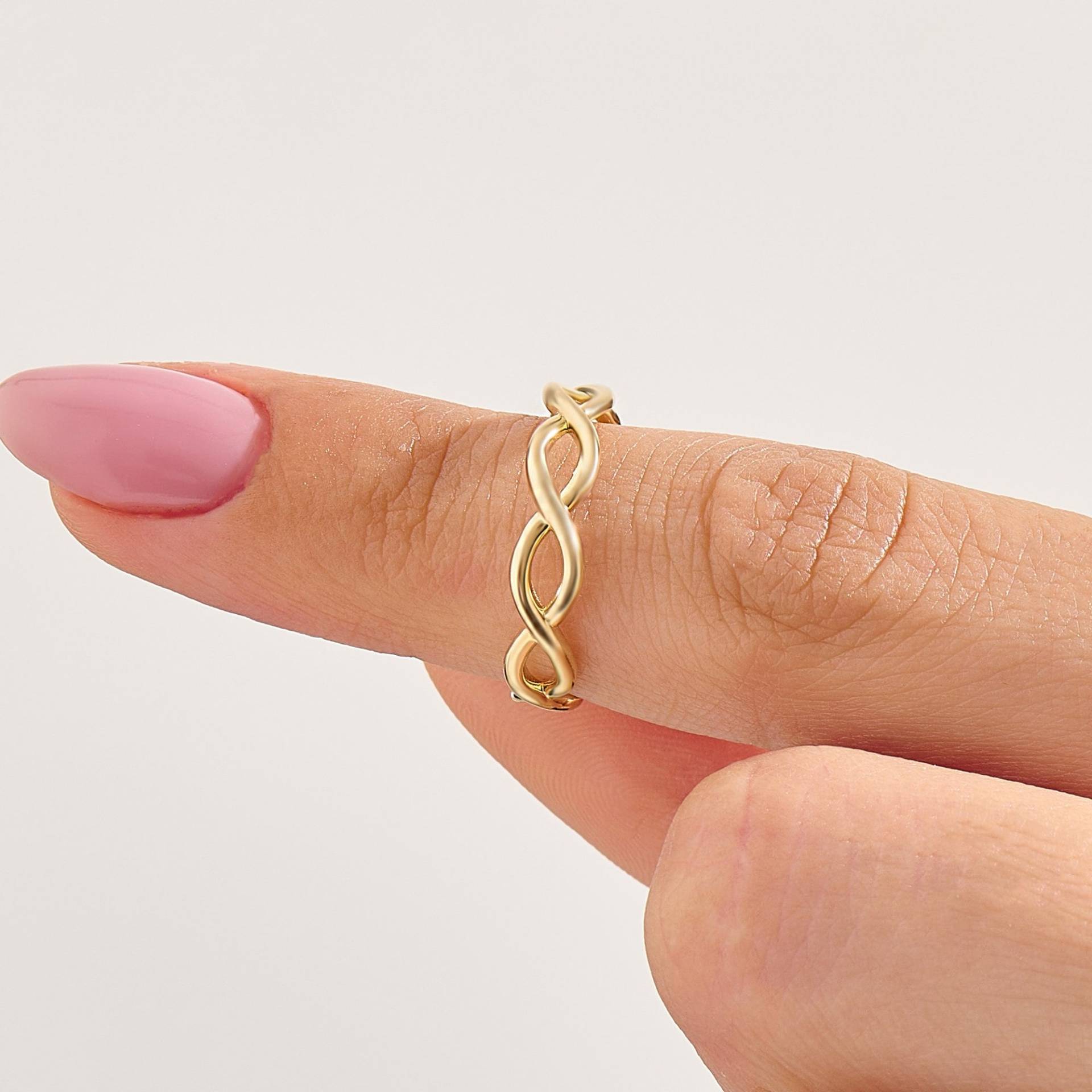 Geflochtener Ehering Ring | Bold Twisted Eternity 14K Solid Gold Zierliche Stapelring Minimal Daumen Damen Schlichter von LucysFineJewelry