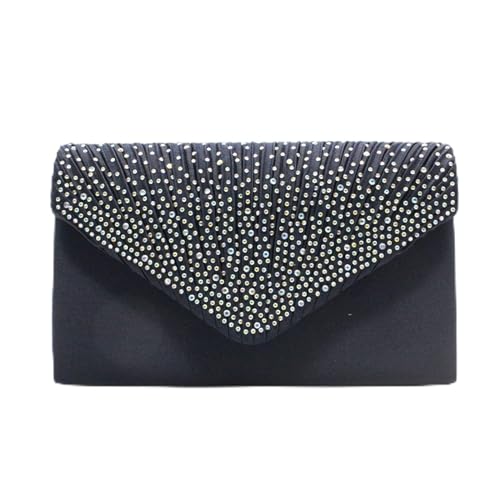Lurkey Abendtasche Damen Clutch, Strass Satin Kettentasche Envelope Clutch Hochzeit Tasche Elegant Unterarmtasche Schultertasche Crossbody Bag,Abnehmbarer Kette,für Party Kleider Lurkey Abendtasche Damen Clutch, Strass Satin Kettentasche Envelope Clutch Hochzeit Tasche Elegant Unterarmtasche Schultertasche Crossbody Bag,Abnehmbarer Kette,für Party Kleider von Lukery