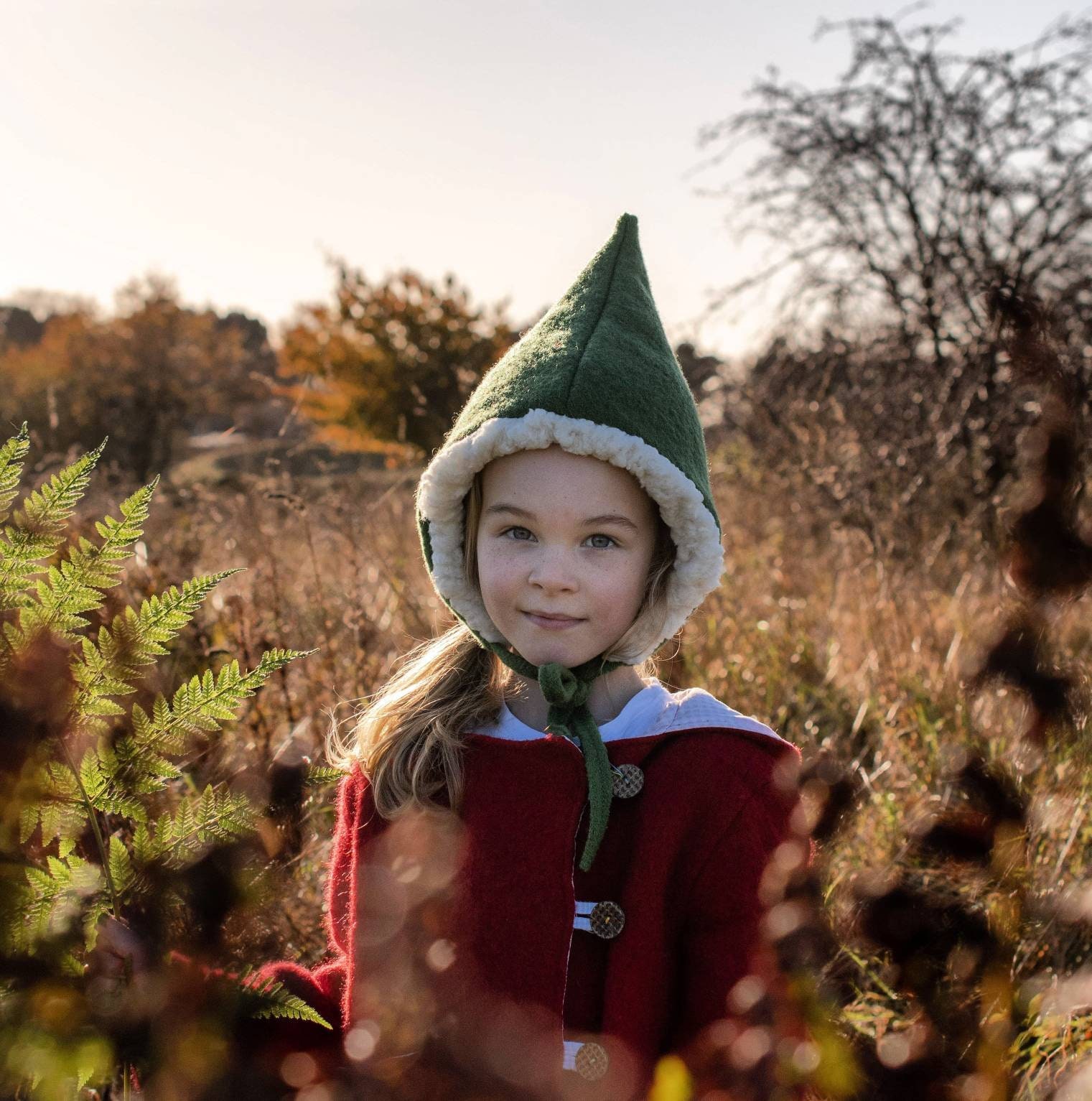 Erwachsener Gnom Hut, Kinder Pixie Hut Für Frau, Grüner Hexenhut, Elfenhut, Druidenhut, 100% Wolle Erwachsene, Zaubererhut von Lulikids