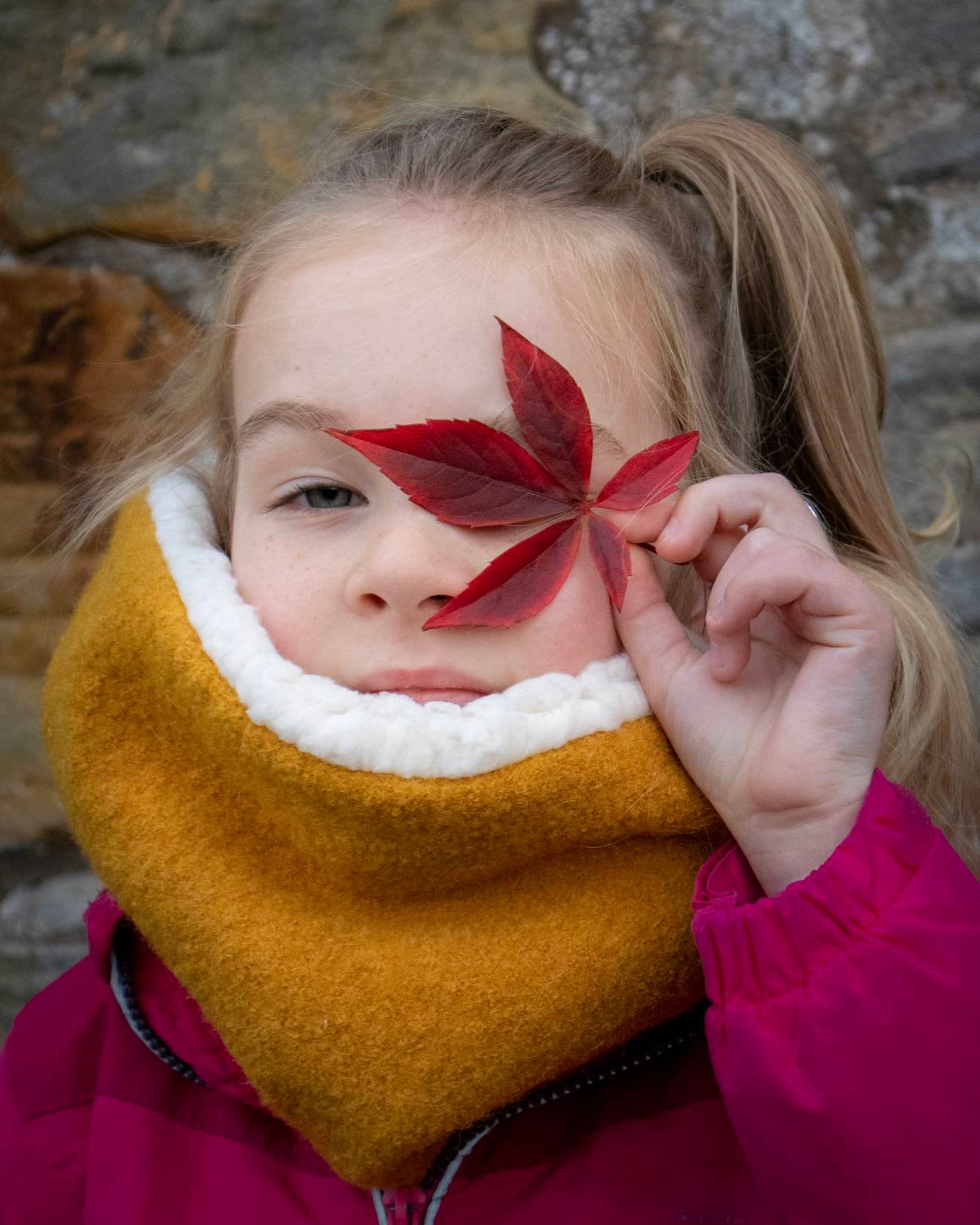 Snood Für Kinder Oder Erwachsene, Senfgelber Schal, Wollschal Halswärmer Frauen, Reiner Mit Sherpa-Futter. Gamasche von Lulikids