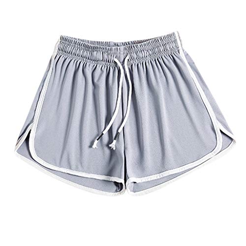 Lulupi Schlafanzughose Kurz Pyjama Hose Damen Sport Shorts Schlafhose Schlafshorts Bequem Große Größen Sommerhose Freizeithose Mädchen Laufshorts Yoga Gym Fitness Hotpants (Grau,34) von Lulup