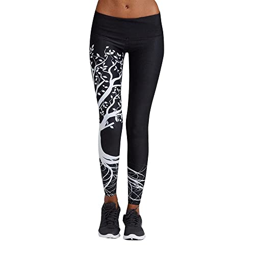 Lulupi Damen Leggings Sport Yogahose mit Print Sporthose Bunte Blickdicht Sportsleggins Frauen Skinny Stretch Laufhose Workout Gym Jogginghose Tights von Lulupi