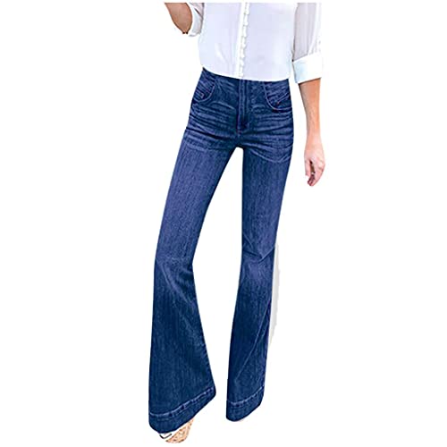 Lulupi Damen Schlaghose Jeans Elegant Lady Fashion Retro Skinny Bootcut Denim Hosen Übergröße Schlajeans Weites Bein Casual Jeanshose von Lulupi