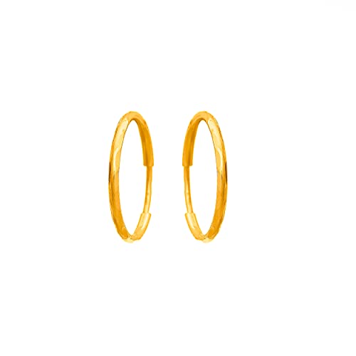 Damen Ohrringe 333 8k Gold Gelbgold Creolen Hoops 20x20mm von Lumari Gold