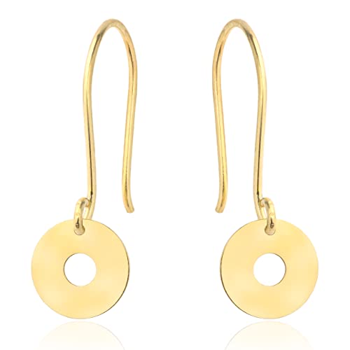 Damen Ohrringe 333 8k Gold Gelbgold Durchzieher Kreis Zirkonia von Lumari Gold