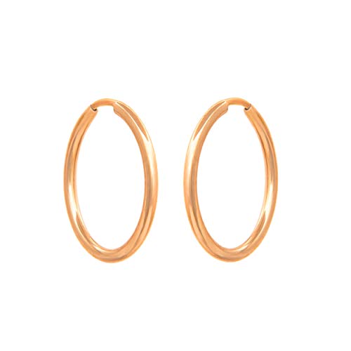 Damen Ohrringe 585 14k Gold Gelbgold Creolen Hoops 18x18mm von Lumari Gold