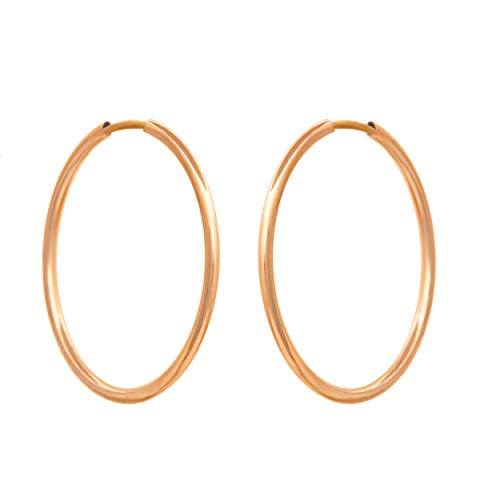 Damen Ohrringe 585 14k Gold Gelbgold Creolen Hoops 30x30mm von Lumari Gold