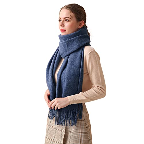 LumiSyne Winter Senior Kaschmir Schal Für Damen Pashminaschal Unifarben Mit Quasten Lang Und Verdickt Schals Tücher Hochzeit Stola von LumiSyne