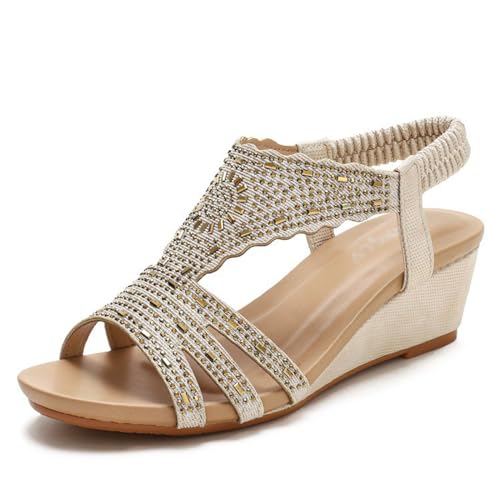 Damen-Plateau-Sandalen,Keilsandaletten für Damen,modische Sandalen Sommer,Party Abschlussball Hochzeit Kleid Heels Schuhe,plateau sommerschuhe,für Party,Abschlussball,Heimkehr,elegante Schuhe von LuminescentDream