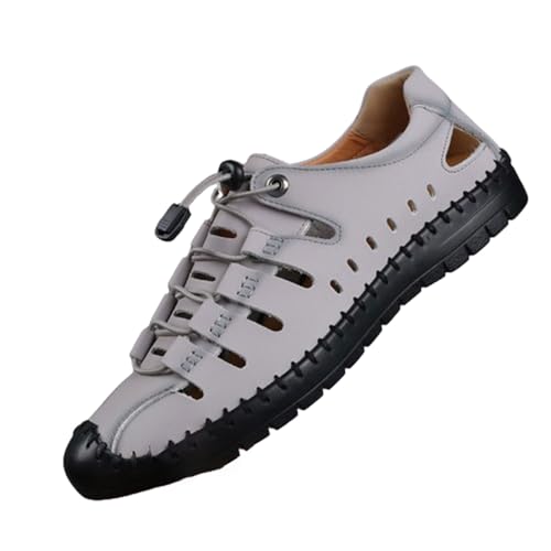 Herrensandalen outdoorschuhe,Hohle Lederschuhe,Ledersandalen für Herren,Sport Outdoor Beach Geschlossene Sandalen,Rutschfest und verschleißfest,Bequem Atmungsaktiv,Für den Strandsommer im Freien von LuminescentDream