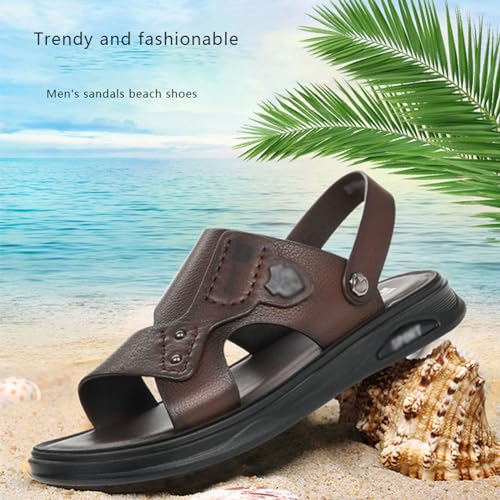 Herrensandalen outdoorschuhe,Leicht und atmungsaktiv Herren Leder Sandalen,Offene Sandalen,Wanderschuhe für Sommer,Sport-Outdoor Wasser Fischer Atmungsaktive Sandale,für Sommer,Urlaub,Strand von LuminescentDream