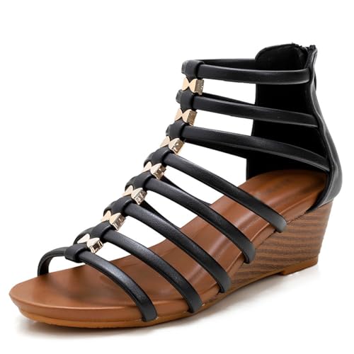 Keilsandaletten für Damen,Sommer-High-Heels mit offener Zehenpartie,Hohlsandalen,plateau sommerschuhe,Elegant offene Zehen lässig mit absatz Für Hochzeitsfeiern,Heimkehr,Geburtstagsfeiern von LuminescentDream