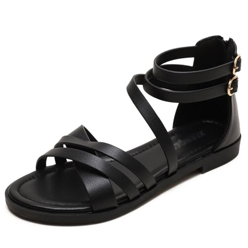 LuminescentDream Women Casual Summer Flat Sandals,modische Sandalen Sommer,Bequem Sandaletten Sommer,Elegant Sommerschuhe,Casual Leichte Damensandalen,Für Hochzeitsfeiern,Heimkehr,Geburtstagsfeiern von LuminescentDream