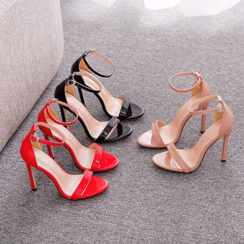 Sommer-High-Heels mit offener Zehenpartie,Damen-Sandalen mit hohem Absatz,Elegant Sommerschuhe,Hochzeitsschuhe für Damen,offener Zehenbereich,Knöchelschnalle,Absätze,für Partys und Hochzeiten von LuminescentDream