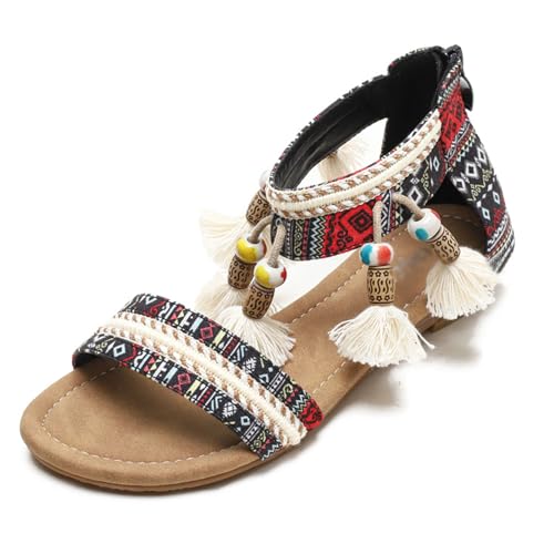 Women Casual Summer Flat Sandals,Casual Leichte Damensandalen,Bequeme Damen-Flats,modische Sandalen Sommer,Elegant Sommerschuhe,Flache Sandalen für Damen ,für tägliche Veranstaltungen,Partys von LuminescentDream