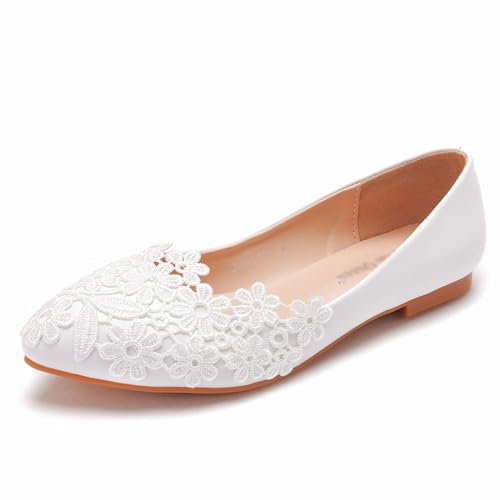 Women Casual Summer Flat Sandals ,Hochzeitsschuhe für Damen,Sommer-Flats für Damen mit spitzer Zehenpartie,Party-Schuhe mit geschlossener Zehenpartie,für Party,Abschlussball,elegante Schuhe von LuminescentDream