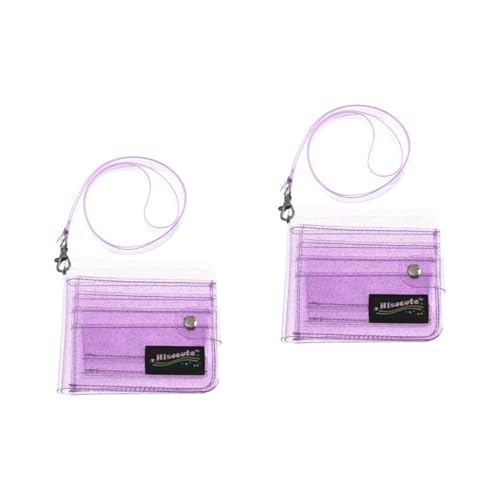 Lurrose 2st Klarer Stand Transparente Geldbörse Tasche Halter Falten Mädchen Violett Kartenabdeckung von Lurrose