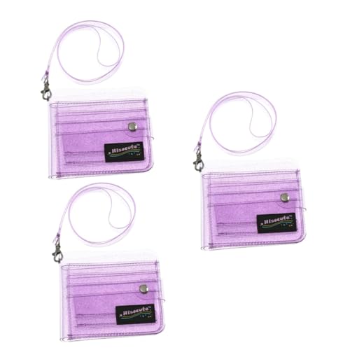 Lurrose Gleiterhalter 3st Geldbörse Geldbörse Transparente Geldbörse Klarer Stand Halter Tasche Mädchen Violett Klipp von Lurrose