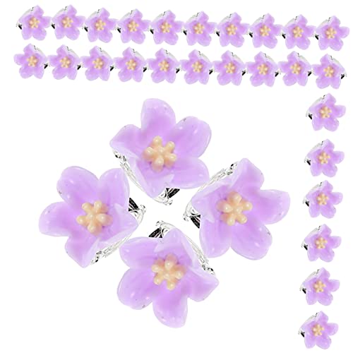 Lurrose 30st Kleine Blumenhaarnadel Haarspangen Für Mädchen Farbiger Gänseblümchen-kieferclip Mini-krallenclips Für Kinder Mini-haarspangen Niedlich Metall Baby Violett Blumenclip von Lurrose