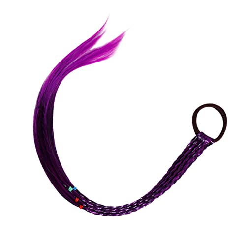 Lurrose 4 Stück Clip Für Haarverlängerungen Für Kinder Party Highlights Haarspange Geflochtener Pferdeschwanzhalter Haarschmuck Für Mädchen Haargummis Baby Perücke Violett Glattes Haar von Lurrose